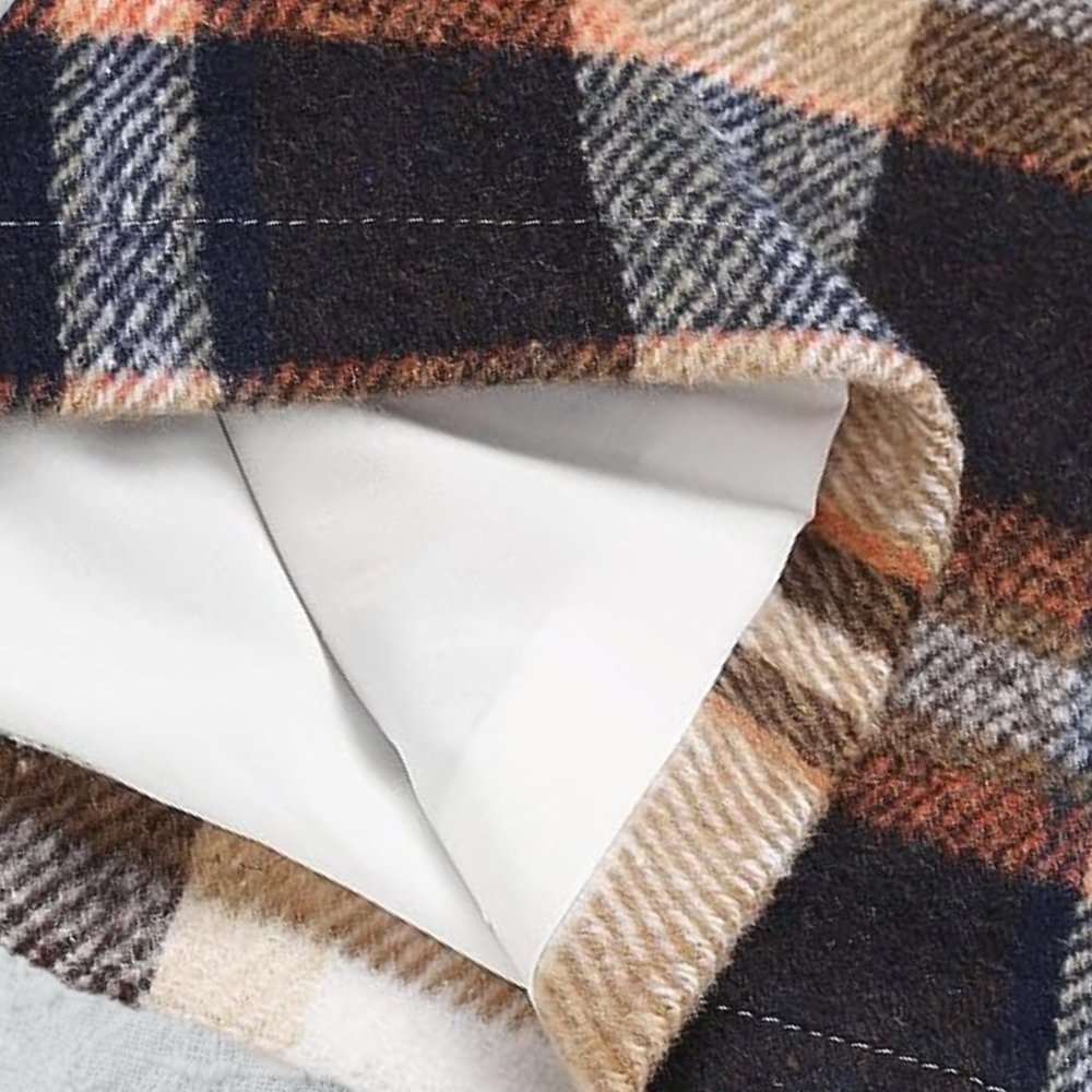 Plaid High Waisted Skirt Womens Short Mini Straight Wool Flannel Fall Winter - Picture 6 of 11
